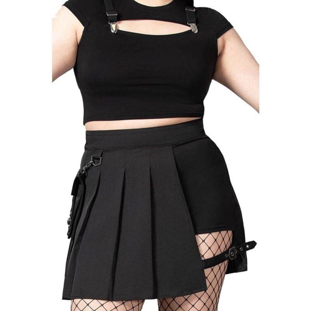 Killstar Chaos Theory‎ Mini pleated skirt in black with carryon